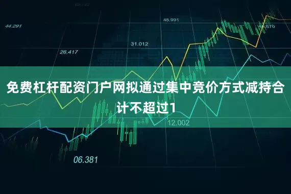 免费杠杆配资门户网拟通过集中竞价方式减持合计不超过1